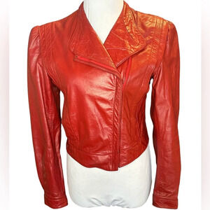 Vintage 80’s True Red Wilson’s Leather Moto Jacked